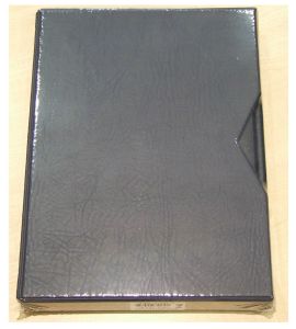Classeur cuir Bleu 32 pages noires Grand Format & étui Leuchtturm PREMIUM 304196