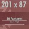 10 pochettes 201 mm x 87 mm double soudure fond noir Yvert et Tellier 19909