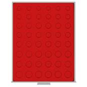 Box rouge pour 6 series de 8 pieces euros avec alvéoles ronds LINDNER 2506