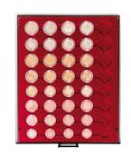 Box bordeau pour 5 series de 8 pieces euros courantes sous capsules LINDNER 2956