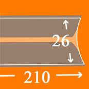 22 bandes Hawid double soudure fond noir 210 x 26 mm HA4026