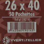 50 pochettes 26 mm x 40 mm double soudure fond noir Yvert 19014