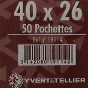 50 pochettes 40 mm x 26 mm double soudure fond noir Yvert 19114