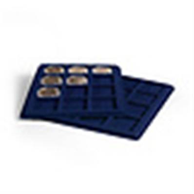 2 plateaux 12 cases carrés 48 mm TAB S bleu Leuchtturm 329178