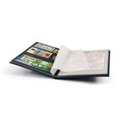 classeur pour timbres 32 pages noires BASIC S32 bleu Leuchtturm 337308