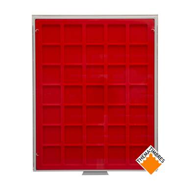Medaillier tiroir gris à 35 compartiments carrés 35 mm MBG35 321192