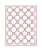 Box rouge monnaies sous capsules 44 mm avec alvéoles ronds LINDNER 2544