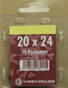50 pochettes 20 mm x 24 mm simple soudure fond noir Yvert 18011