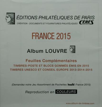 Feuilles France 2015 Album Louvre et Standard Edition Ceres FF15