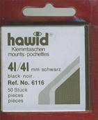 50 pochettes Hawid 6116 simple soudure fond noir 41 x 41 mm ID120