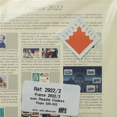 Feuilles France 2022 2e semestre avec plaquettes SAFE DUAL 2922-2