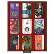 Box bordeaux pour 9 coin cards 63 85mm LINDNER 2619