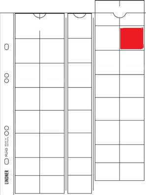 5 feuilles 40 cases series euros rouge Multi collect Lindner MU40R