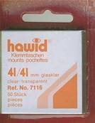 50 pochettes Hawid 7116 simple soudure fond transparent 41 x 41 mm ID220