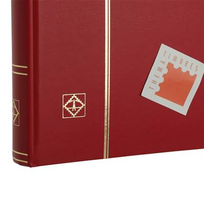 classeur pour timbres 64 pages blanches BASIC W64 rouge Leuchtturm 316445