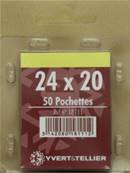50 pochettes 24 mm x 20 mm simple soudure fond noir Yvert 18111
