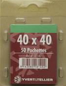 50 pochettes 40 mm x 40 mm simple soudure fond noir Yvert 18140