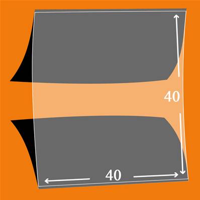 50 pochettes ID double soudure fond noir 40 x 40 mm ID1017