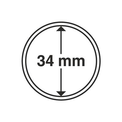 10 Capsules 34 mm pour pieces Leuchtturm GRIPS 34 310430