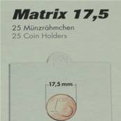 25 cadres autocollants 17.5 mm pour pieces Leuchtturm KRS17.5 311005