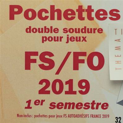 Pochettes 1er semestre 2019 pour FS FO Yvert et Tellier 134444