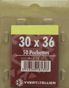 50 pochettes 30 mm x 36 mm simple soudure fond noir Yvert 18130