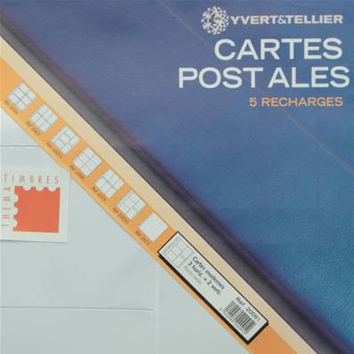 5 recharges CPM mixtes pour cartes postales Yvert et Tellier 20091