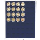 medaillier  fond bleu  42 pieces 2 euros sous capsules Yvert et Tellier 21311