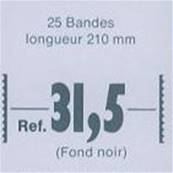 25 bandes Hawid double soudure fond noir 210 x 31.5 mm ID1031