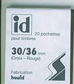 20 pochettes Hawid double soudure fond noir 30 x 36 mm ID1225