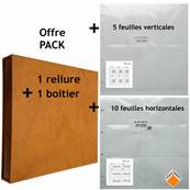 album Luxe et boitier CPA brun clair 15 feuilles blanches SAFE 6101-B