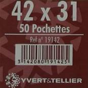 50 pochettes 42 mm x 31 mm double soudure fond noir Yvert 19142