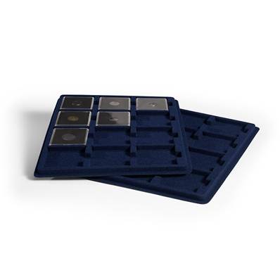 2 plateaux 12 cases carrés 50 mm TAB S bleu Leuchtturm 343108
