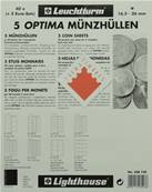 5 Feuilles monnaies Euros Optima pour 5 series M40 Leuchtturm 308740