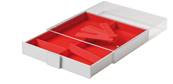 Box hauteur 40 mm 2 compartiments rouge LINDNER 2402
