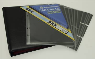 Album caravelle noir et 10 recharges Billets Yvert et Tellier 2520
