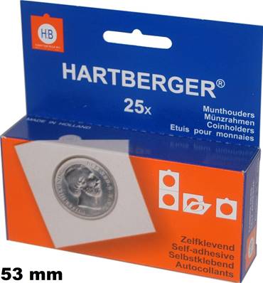 boite de 25 etuis cartons autocollants 53 mm Hartberger 8320053 1665