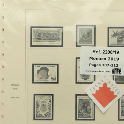 Feuilles mise à jour Monaco 2019 SAFE DUAL 2208-19