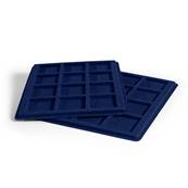 2 plateaux 12 cases carrés 48 mm TAB S bleu Leuchtturm 329178