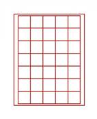 Box rouge pour 35 monnaies avec alvéoles carrés de 36mm LINDNER 2135