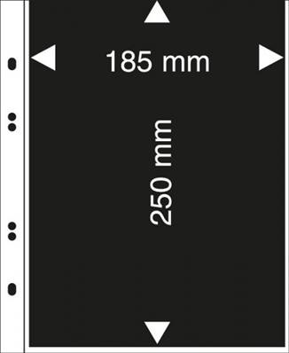 paquet de 10 pochettes entieres avec 1 fond noir Lindner MU1405