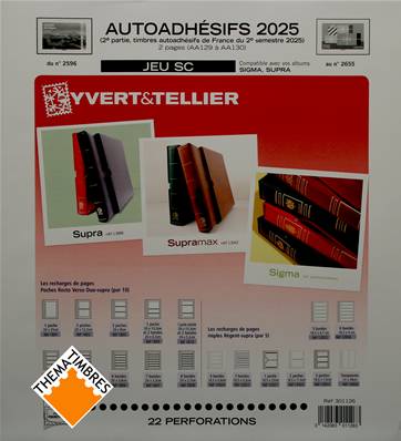 Jeu France SC 2025 2e semestre Autoadhésifs Yvert et Tellier 301126