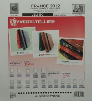 Jeu France SC 2012 2e semestre Yvert et Tellier 830011