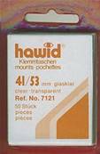 50 pochettes Hawid 7121 simple soudure fond transparent 41 x 53 mm 320984