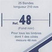 25 bandes ID double soudure fond noir 210 x 48 mm ID1048