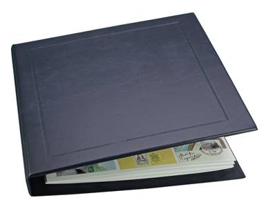 album bleu avec 8 feuilles pour cartes postales modernes SAFE 6001-S