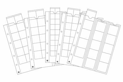 assortiment de 5 Feuilles pour monnaies Optima Leuchtturm 340973