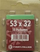 50 pochettes 53 mm x 32 mm simple soudure fond noir Yvert 18115