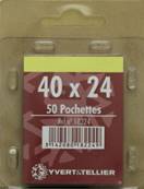 50 pochettes 40 mm x 24 mm simple soudure fond noir Yvert 18224