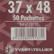 50 pochettes 37 mm x 48 mm double soudure fond noir Yvert 19137